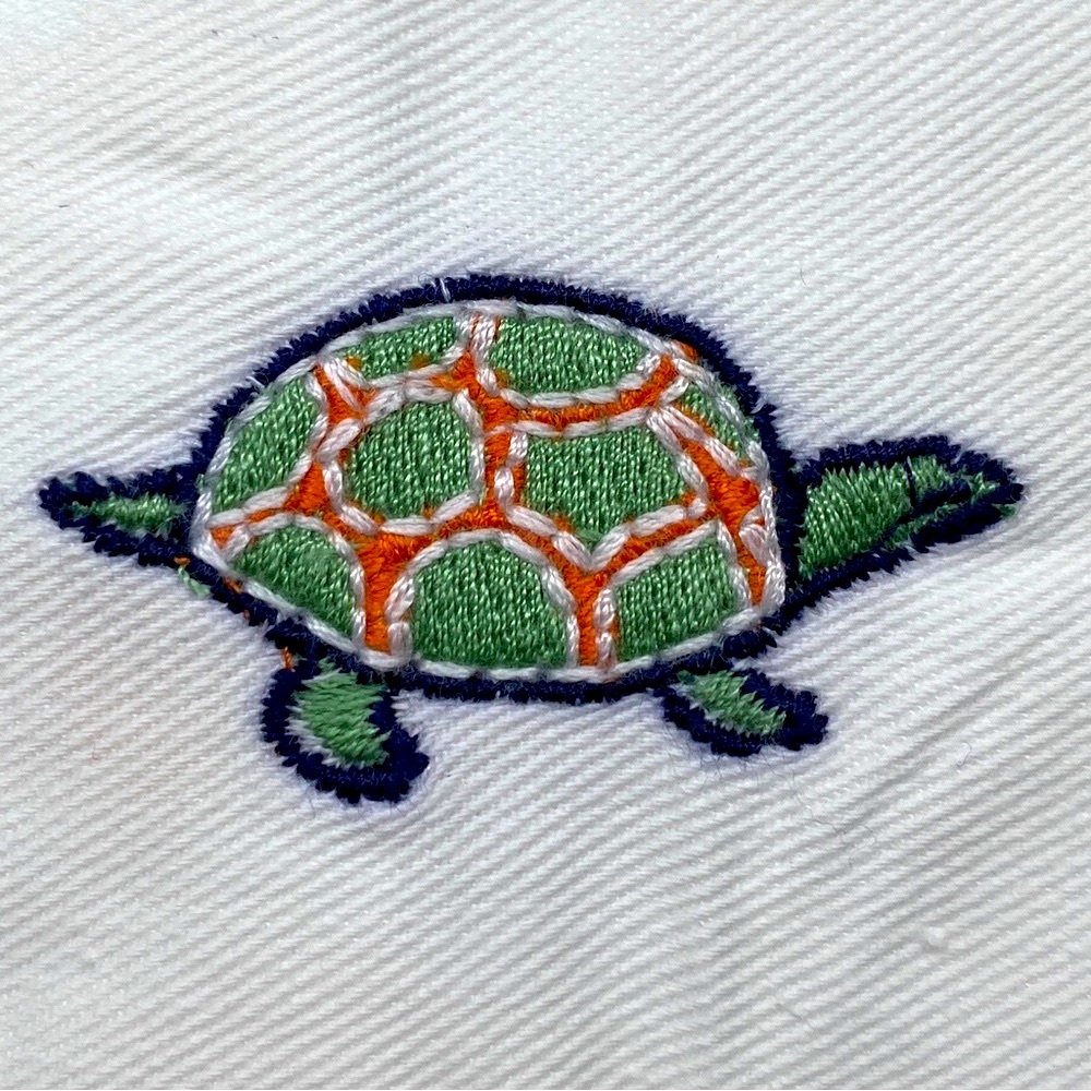 Pottery Barn Kids White Turtles Embroidered Crib Bedskirt NEW